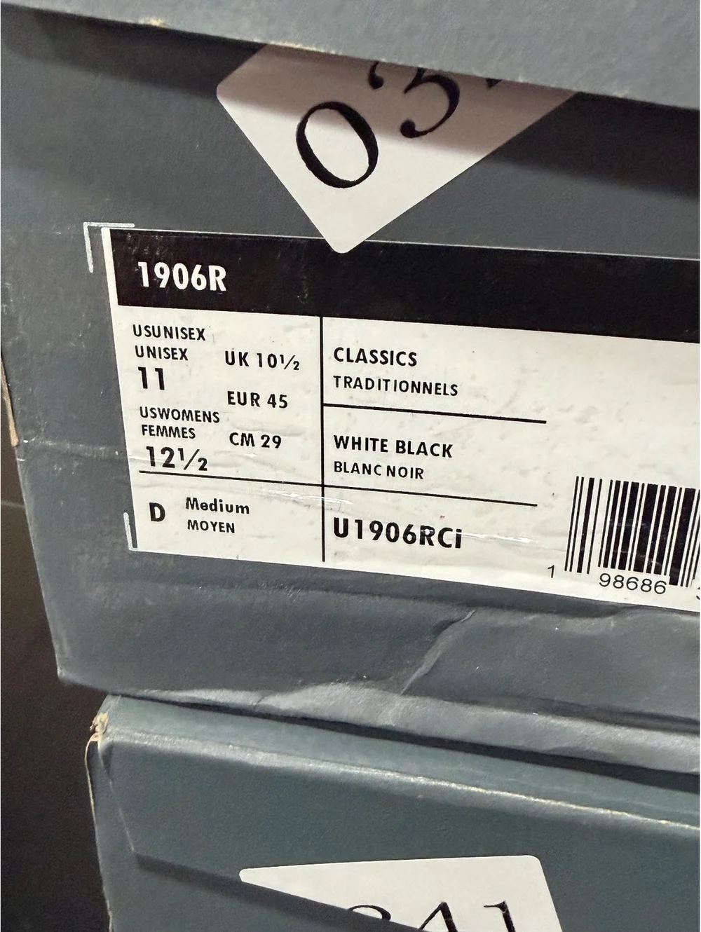 Size 11 - New Balance 1906R “White Black”